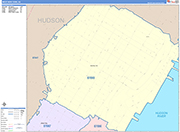West New York  Wall Map Color Cast Style